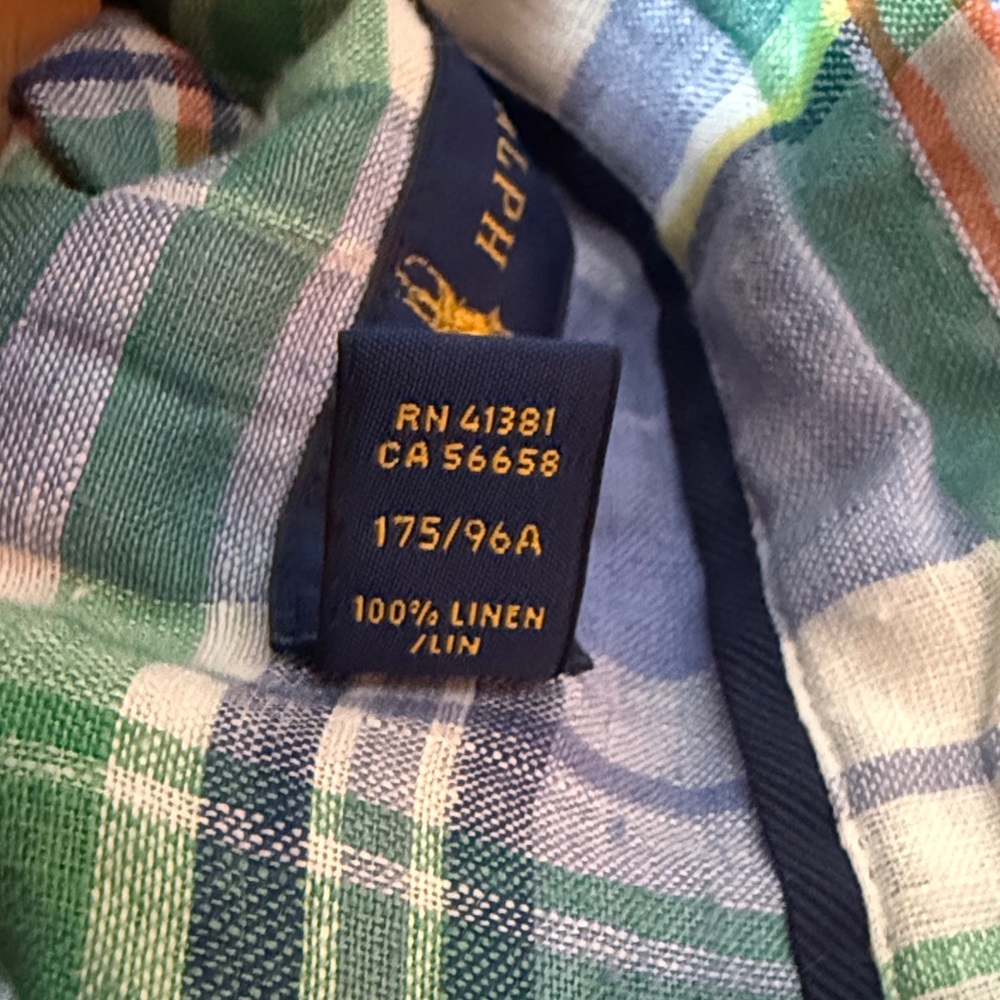 Ralph Lauren Blue and Orange Plaid Lenin Shirt - Picture 4 of 6